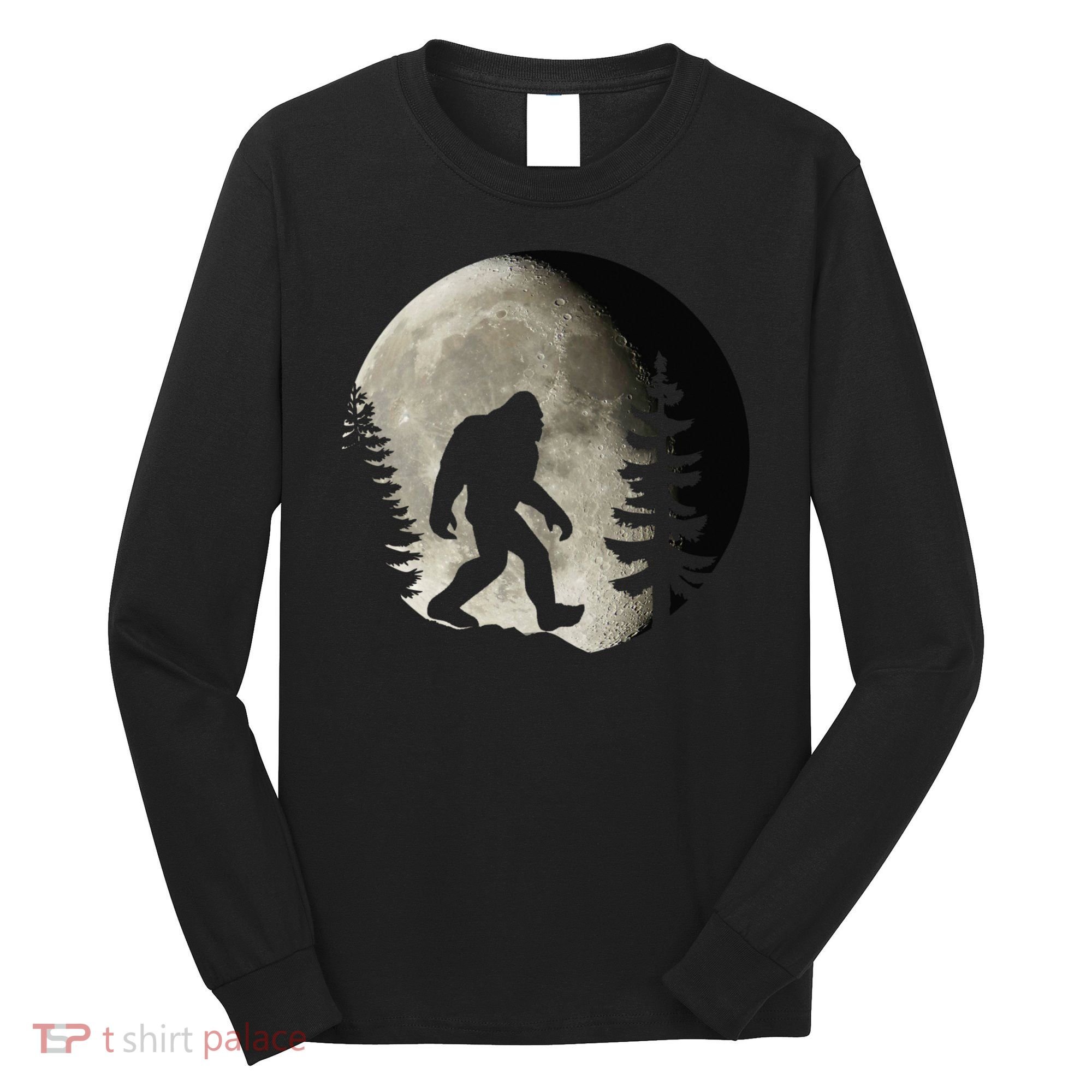Bigfoot, Sasquatch, Yeti, Moon Long Sleeve Shirt