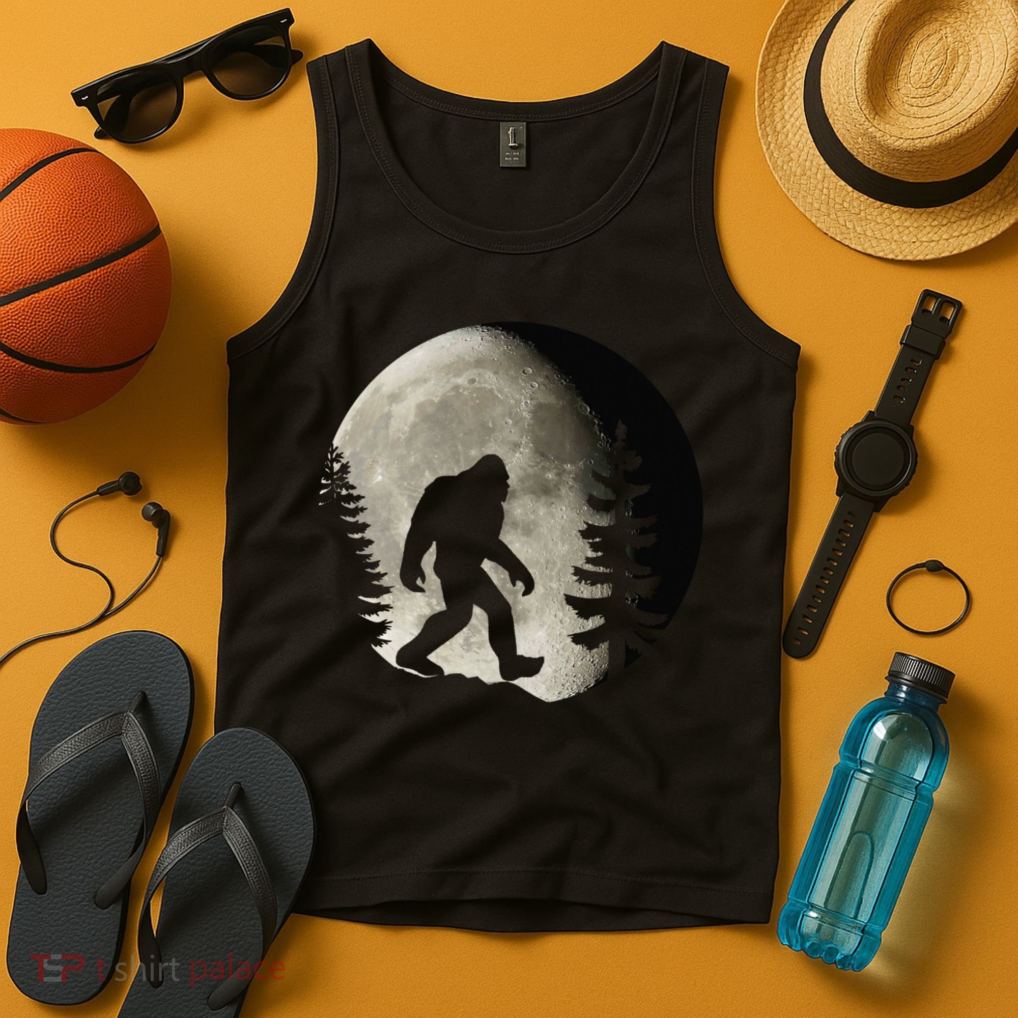Bigfoot, Sasquatch, Yeti, Moon Tank Top
