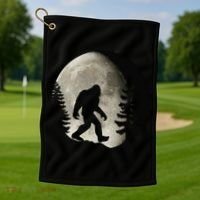 Bigfoot, Sasquatch, Yeti, Moon Golf Towel thumb 1