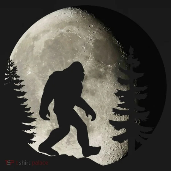 Bigfoot, Sasquatch, Yeti, Moon Women's T-Shirt