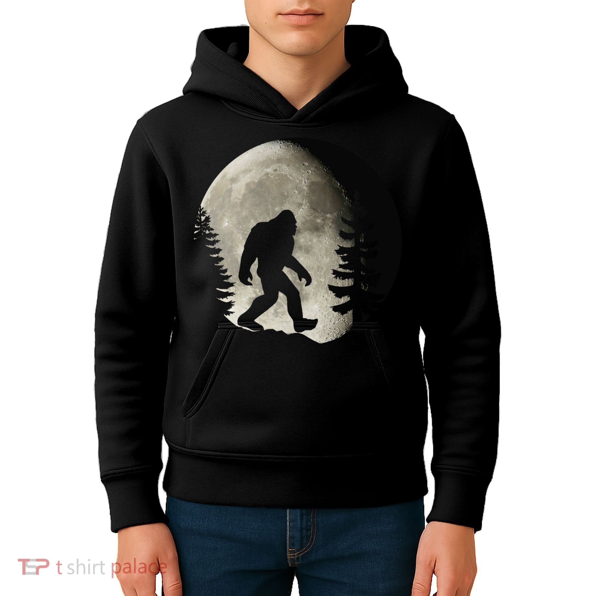 Bigfoot, Sasquatch, Yeti, Moon Kids Hoodie