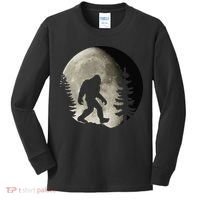 Bigfoot, Sasquatch, Yeti, Moon Kids Long Sleeve Shirt thumb 0