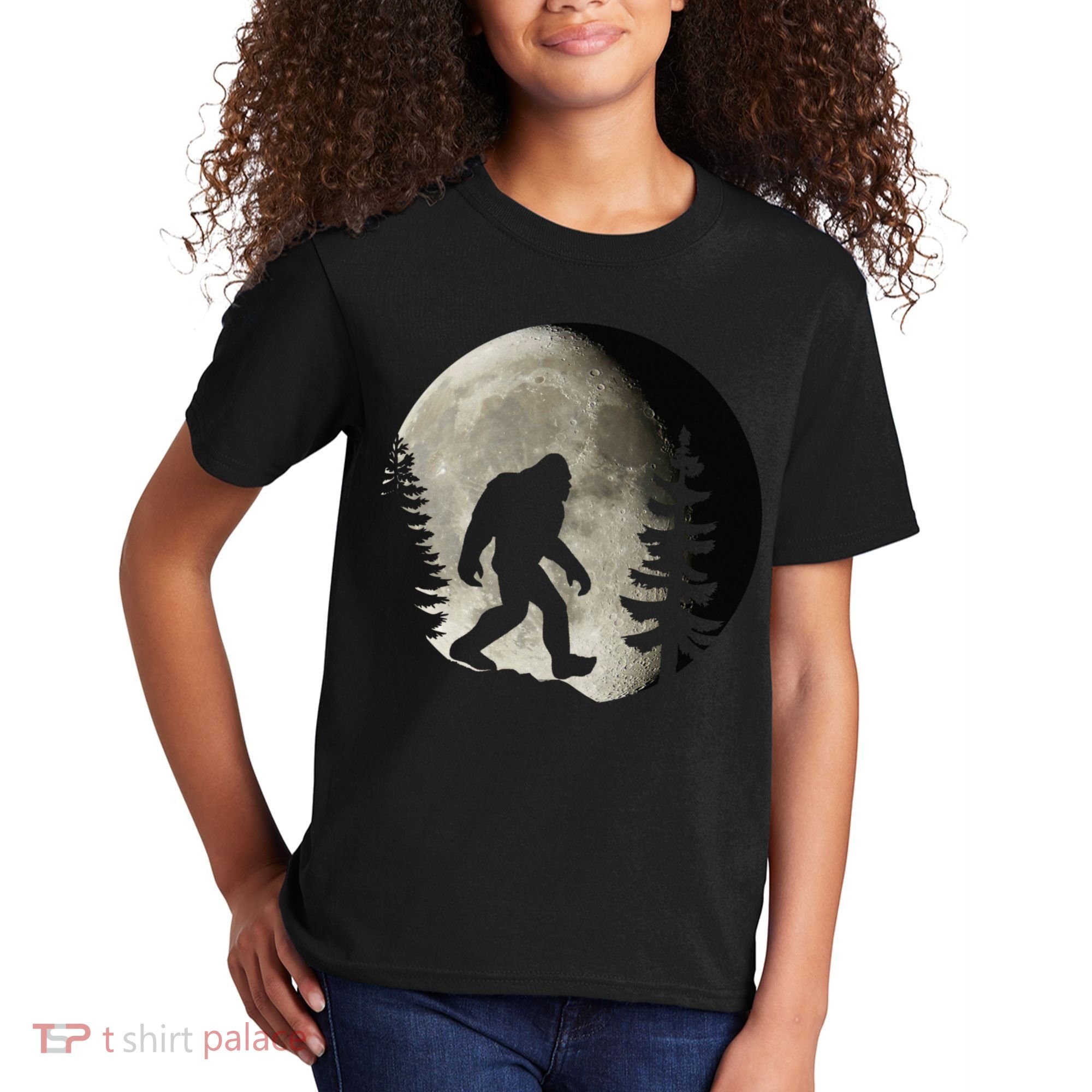 Bigfoot, Sasquatch, Yeti, Moon Kids T-Shirt