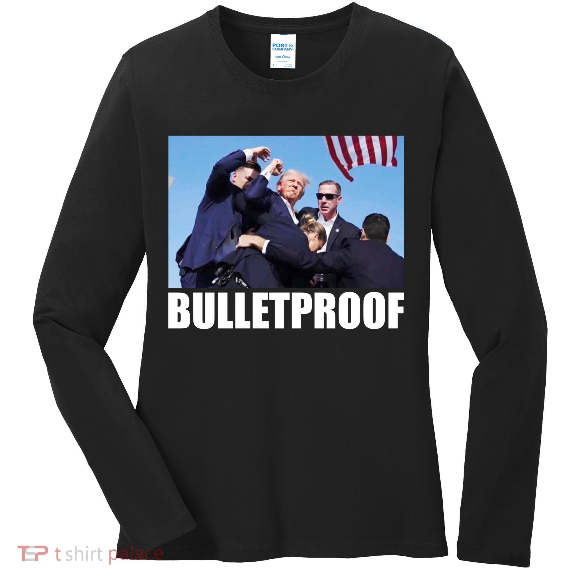 Bulletproof Trump 2024 Take America Back Pennsylvania Rally Women's Long Sleeve Shirt