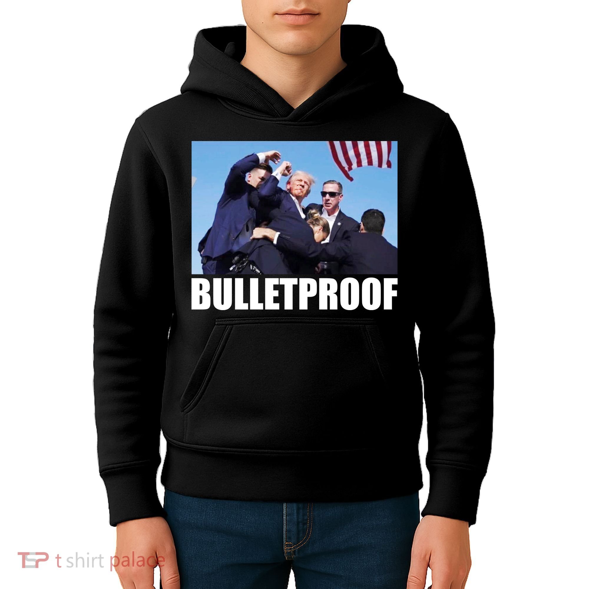 Bulletproof Trump 2024 Take America Back Pennsylvania Rally Kids Hoodie