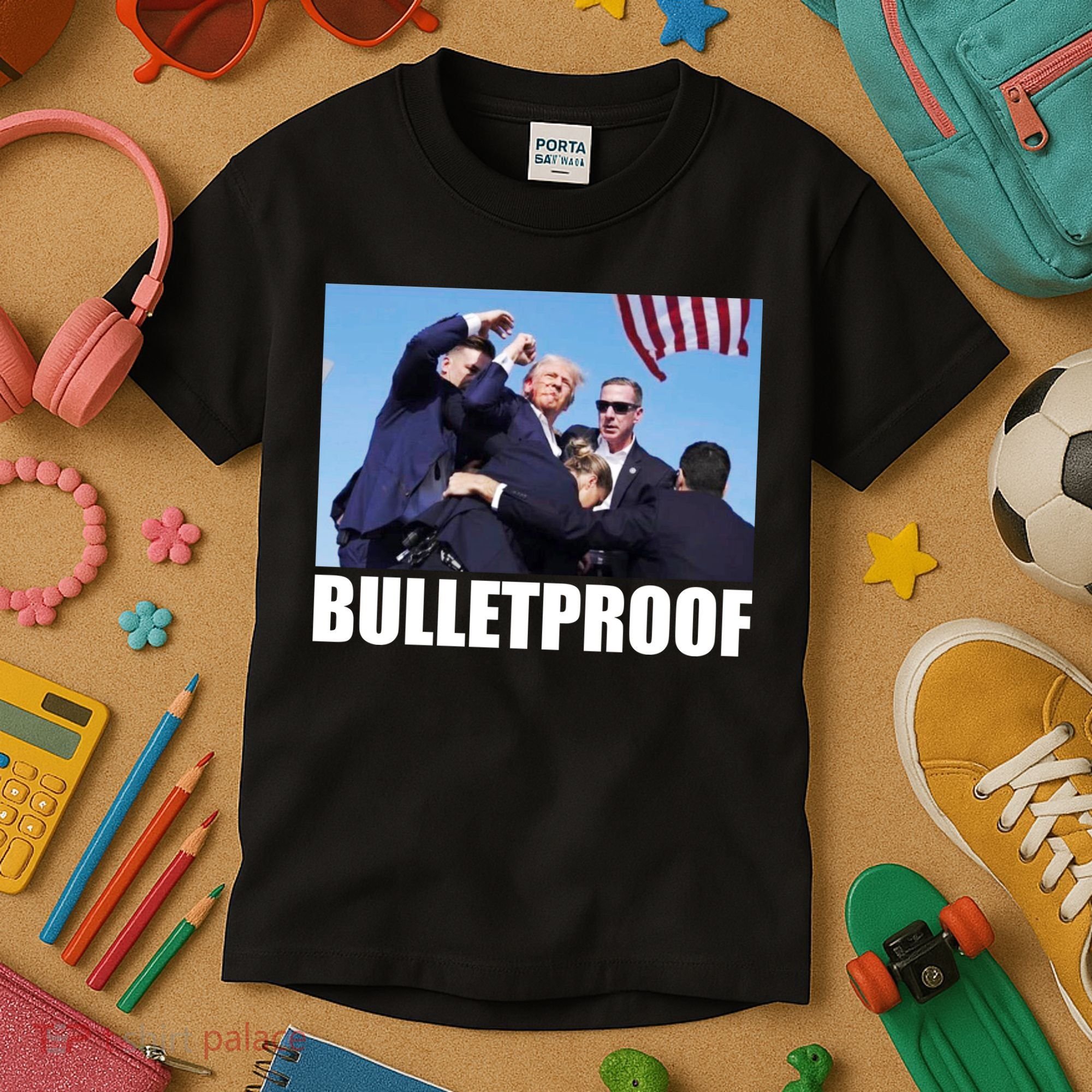 Bulletproof Trump 2024 Take America Back Pennsylvania Rally Kids T-Shirt