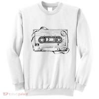 Back To 80S 90S Mix Tape Music Sketch Drawing Music Tape Sweatshirt thumb 0