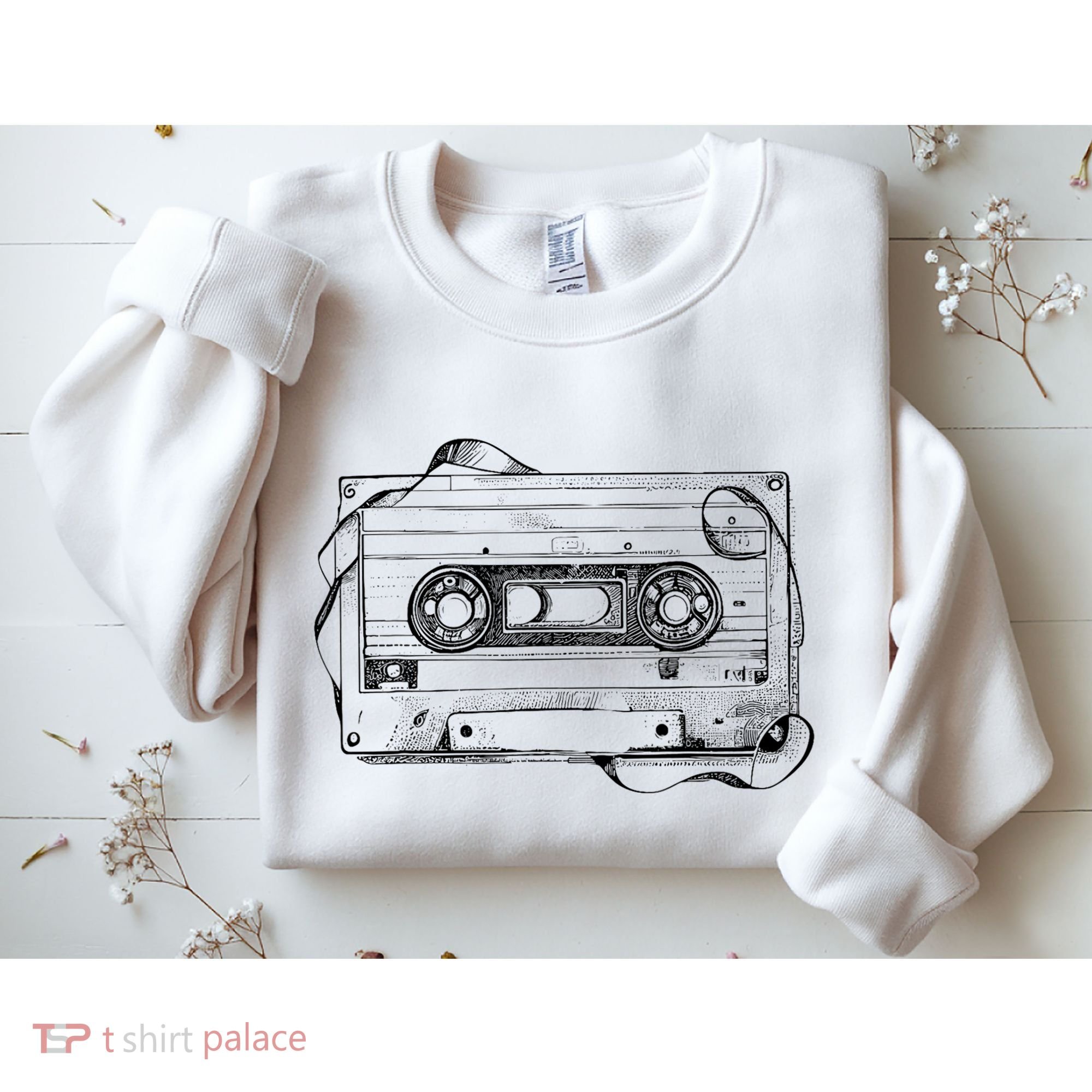 Back To 80S 90S Mix Tape Music Sketch Drawing Music Tape Sweatshirt