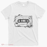 Back To 80S 90S Mix Tape Music Sketch Drawing Music Tape T-Shirt thumb 0