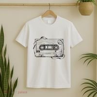 Back To 80S 90S Mix Tape Music Sketch Drawing Music Tape T-Shirt thumb 2