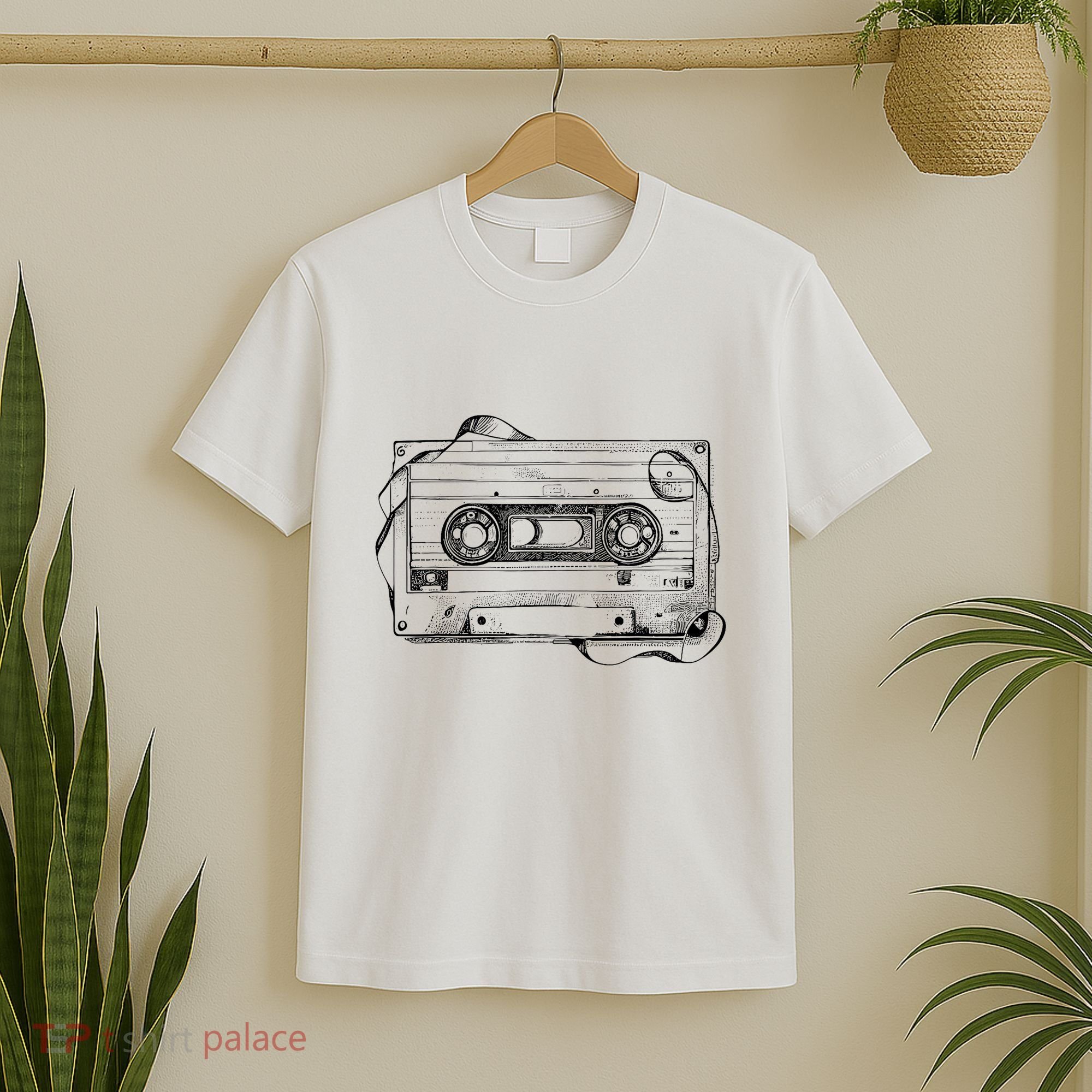 Back To 80S 90S Mix Tape Music Sketch Drawing Music Tape T-Shirt