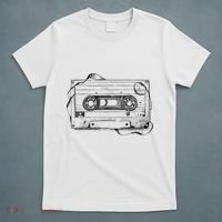 Back To 80S 90S Mix Tape Music Sketch Drawing Music Tape T-Shirt thumb 5