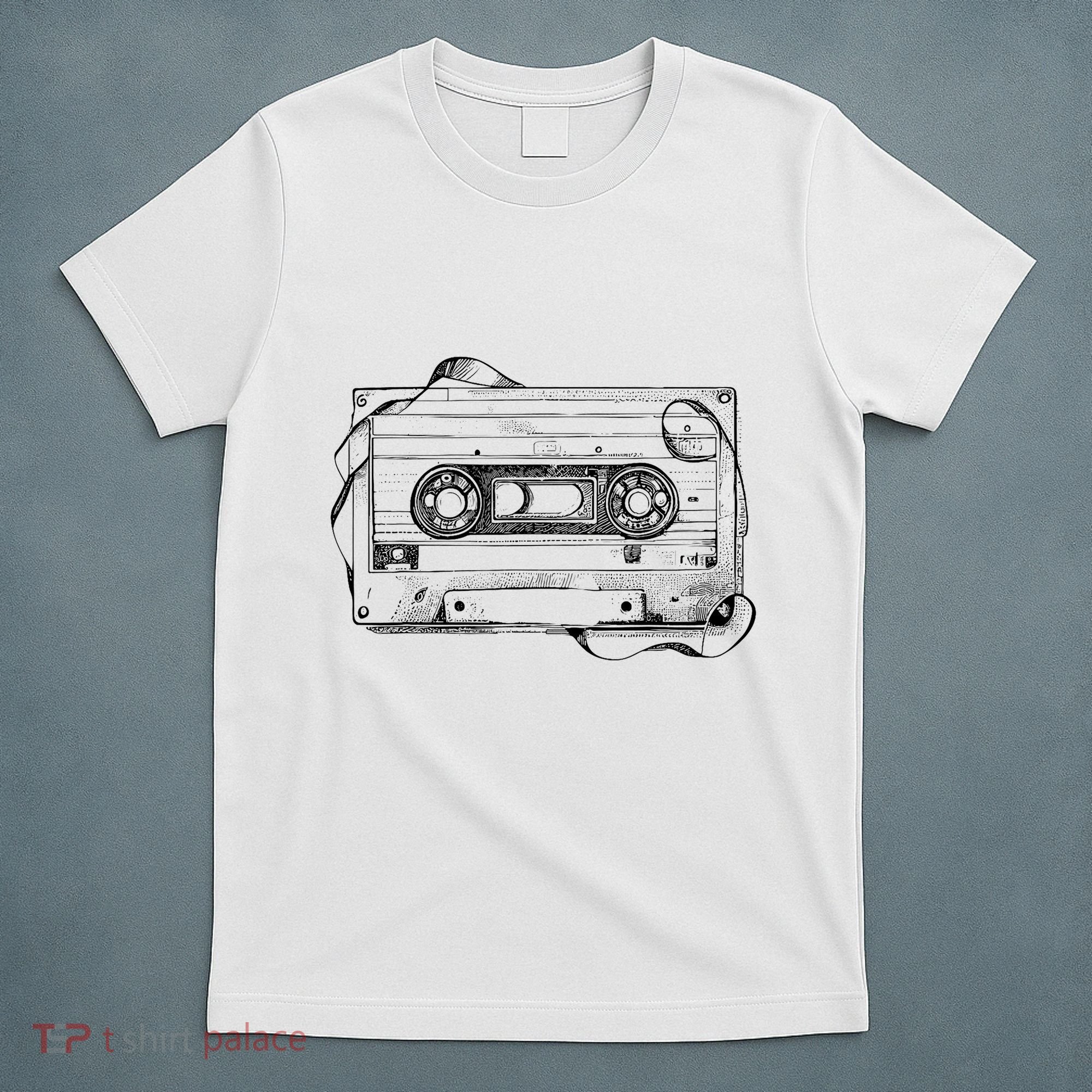 Back To 80S 90S Mix Tape Music Sketch Drawing Music Tape T-Shirt