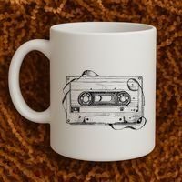 Back To 80S 90S Mix Tape Music Sketch Drawing Music Tape Coffee Mug thumb 2