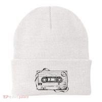 Back To 80S 90S Mix Tape Music Sketch Drawing Music Tape Beanie thumb 0