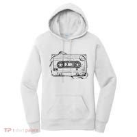 Back To 80S 90S Mix Tape Music Sketch Drawing Music Tape Women's Hoodie thumb 0