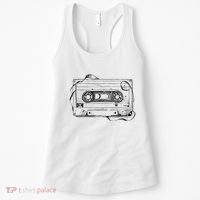 Back To 80S 90S Mix Tape Music Sketch Drawing Music Tape Women's Tank Top thumb 0
