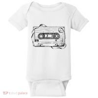Back To 80S 90S Mix Tape Music Sketch Drawing Music Tape Baby Bodysuit thumb 0