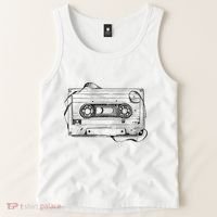 Back To 80S 90S Mix Tape Music Sketch Drawing Music Tape Tank Top thumb 2