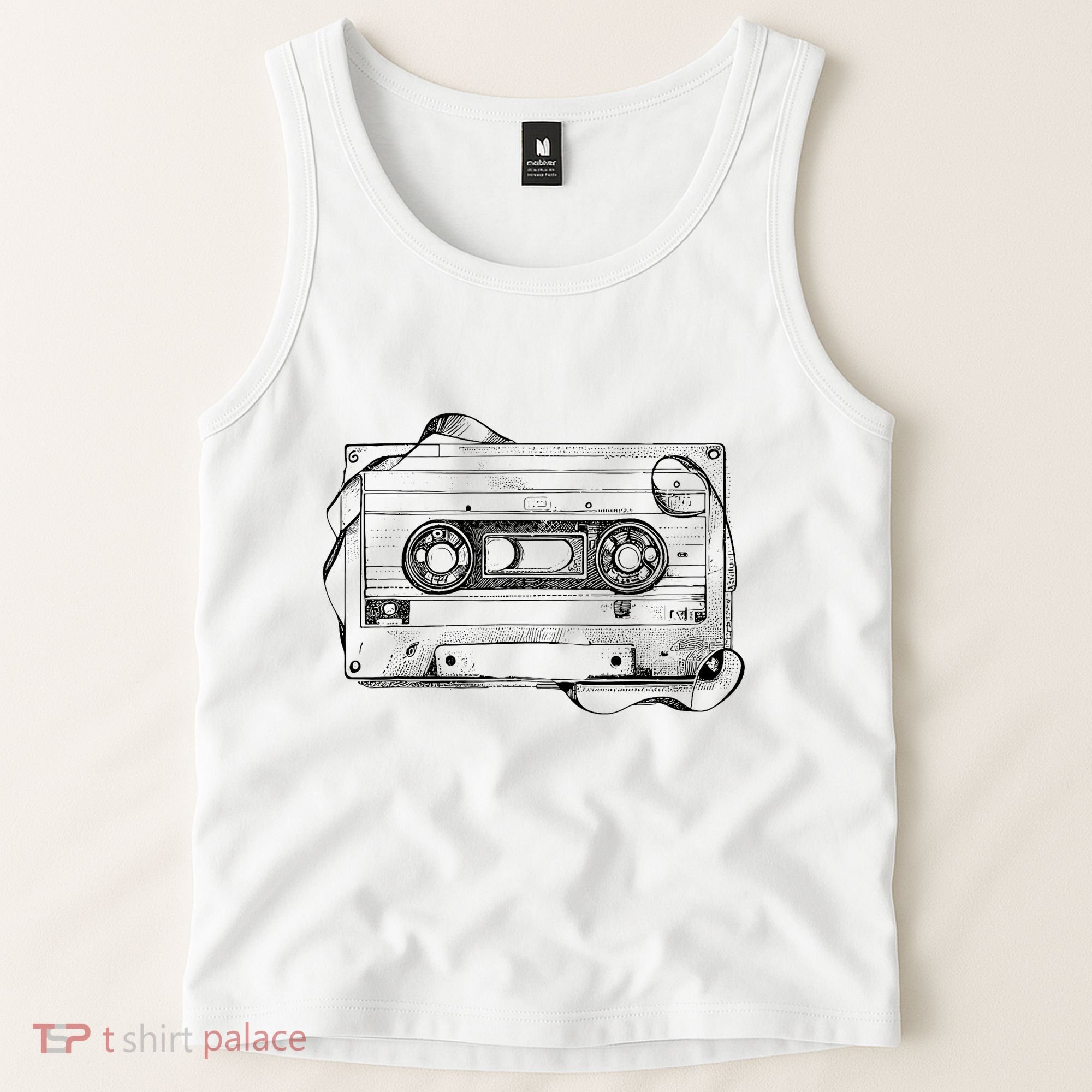 Back To 80S 90S Mix Tape Music Sketch Drawing Music Tape Tank Top
