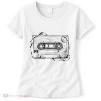 Back To 80S 90S Mix Tape Music Sketch Drawing Music Tape Women's T-Shirt thumb 0