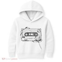 Back To 80S 90S Mix Tape Music Sketch Drawing Music Tape Kids Hoodie thumb 0