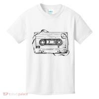 Back To 80S 90S Mix Tape Music Sketch Drawing Music Tape Kids T-Shirt thumb 0