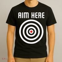 Bullseye Target Aim Here Darts Players Shooting T-Shirt thumb 3