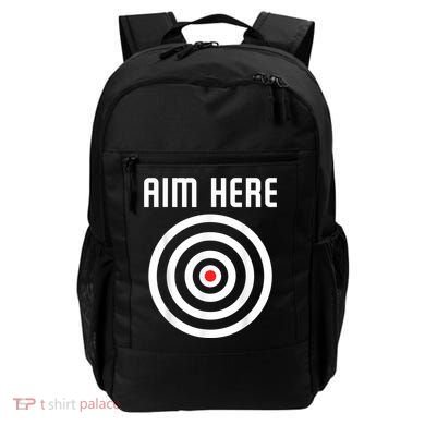 Bullseye Target Aim Here Darts Players Shooting Backpack