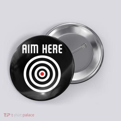 Bullseye Target Aim Here Darts Players Shooting Button