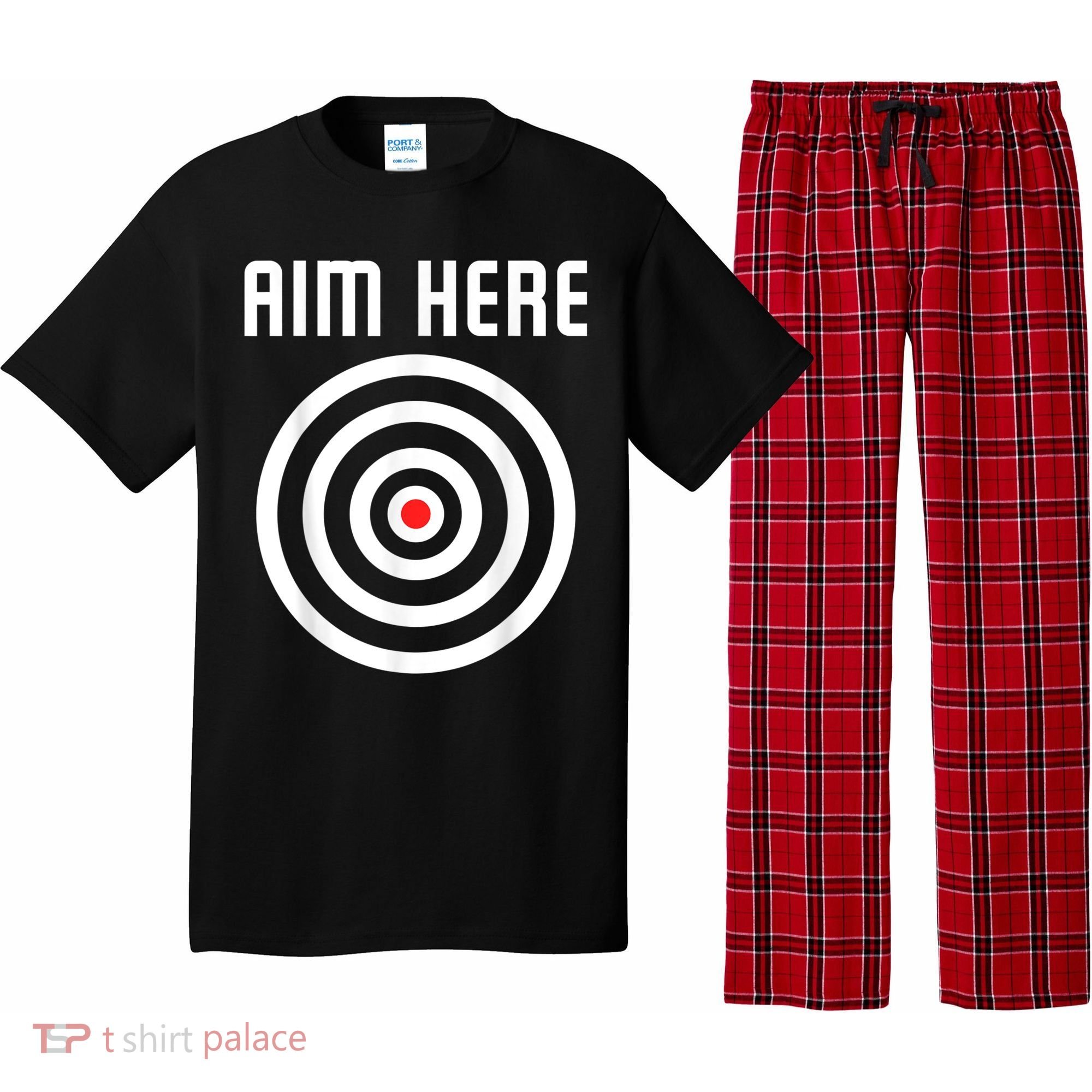 Bullseye Target Aim Here Darts Players Shooting Pajama Set