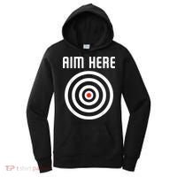 Bullseye Target Aim Here Darts Players Shooting Women's Hoodie thumb 0
