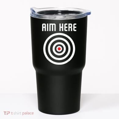Bullseye Target Aim Here Darts Players Shooting Tumbler