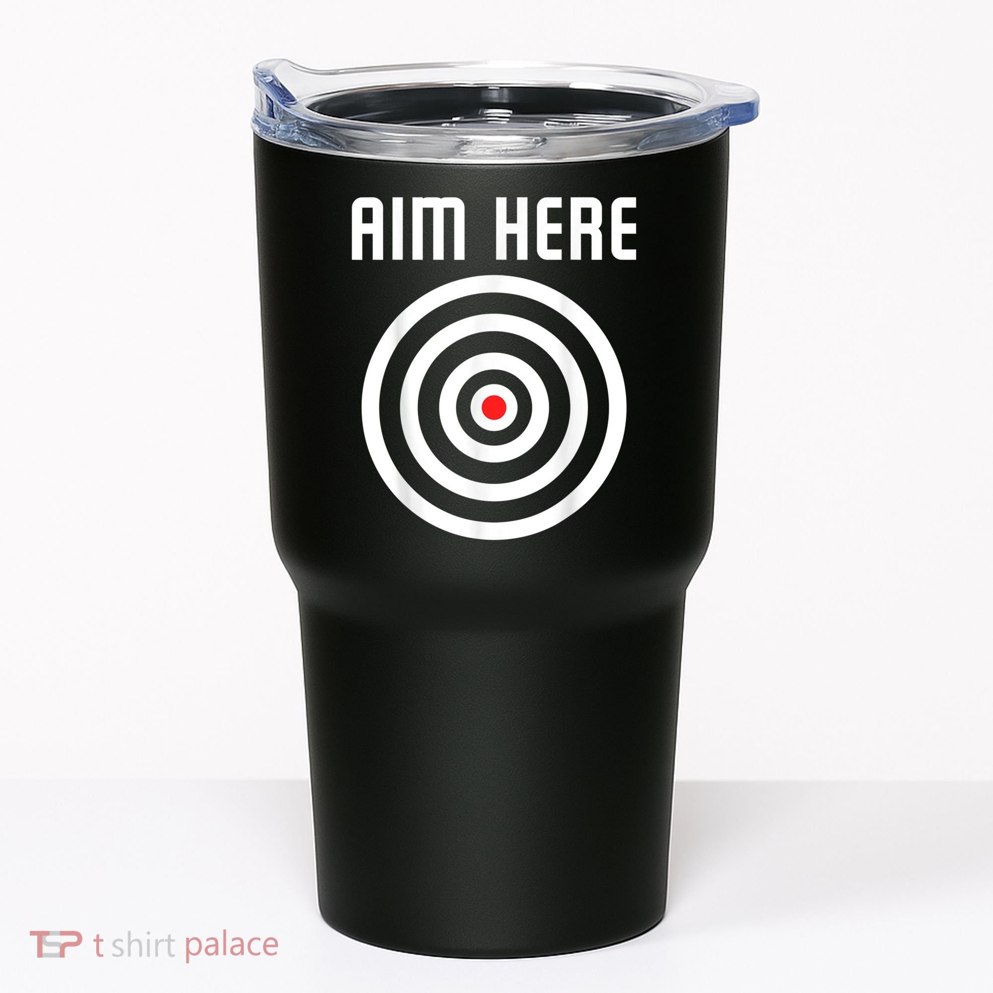 Bullseye Target Aim Here Darts Players Shooting Tumbler