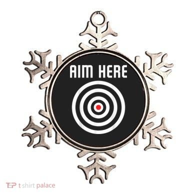 Bullseye Target Aim Here Darts Players Shooting Ornament