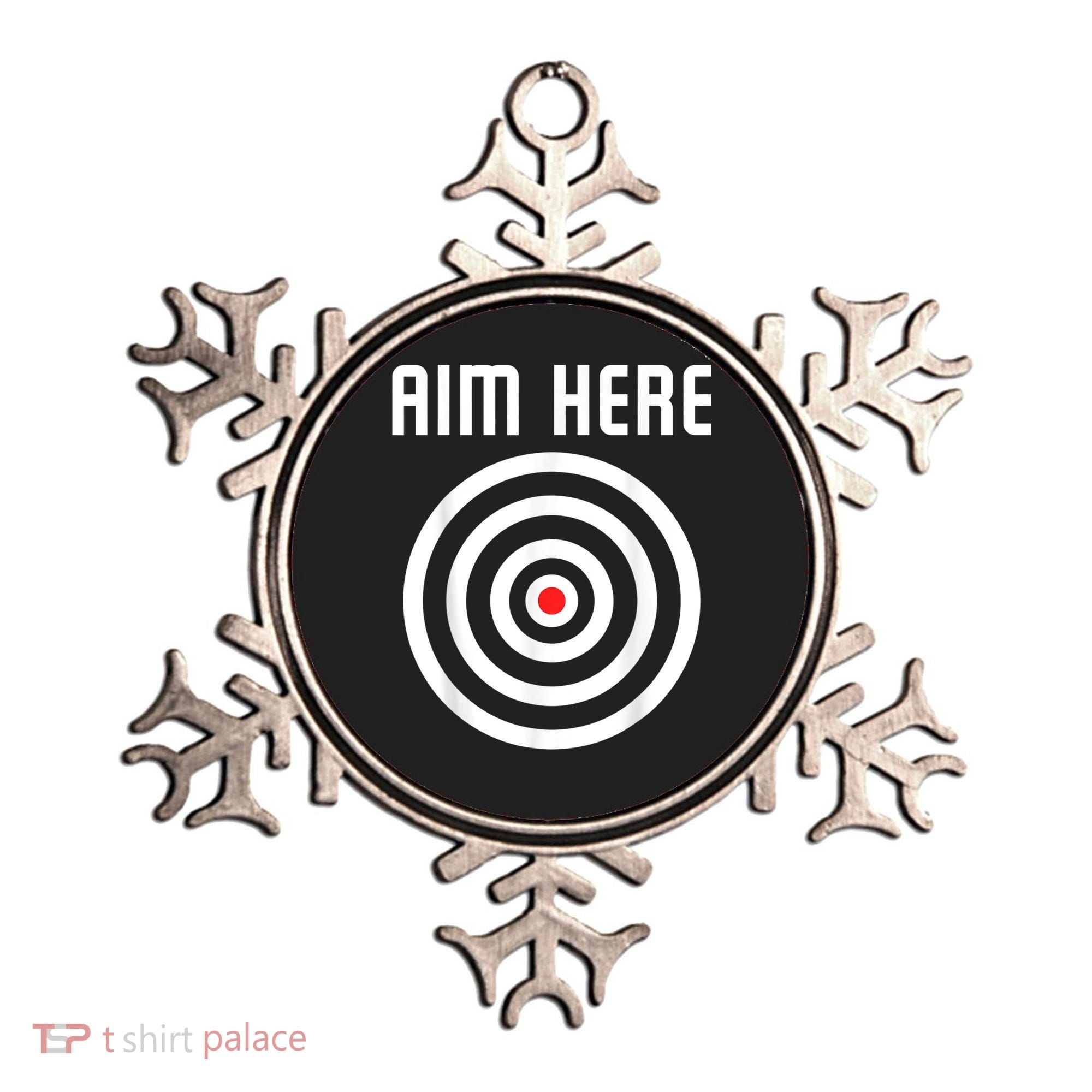 Bullseye Target Aim Here Darts Players Shooting Ornament