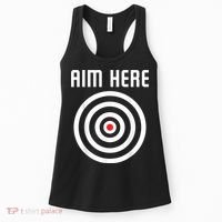 Bullseye Target Aim Here Darts Players Shooting Women's Tank Top thumb 0