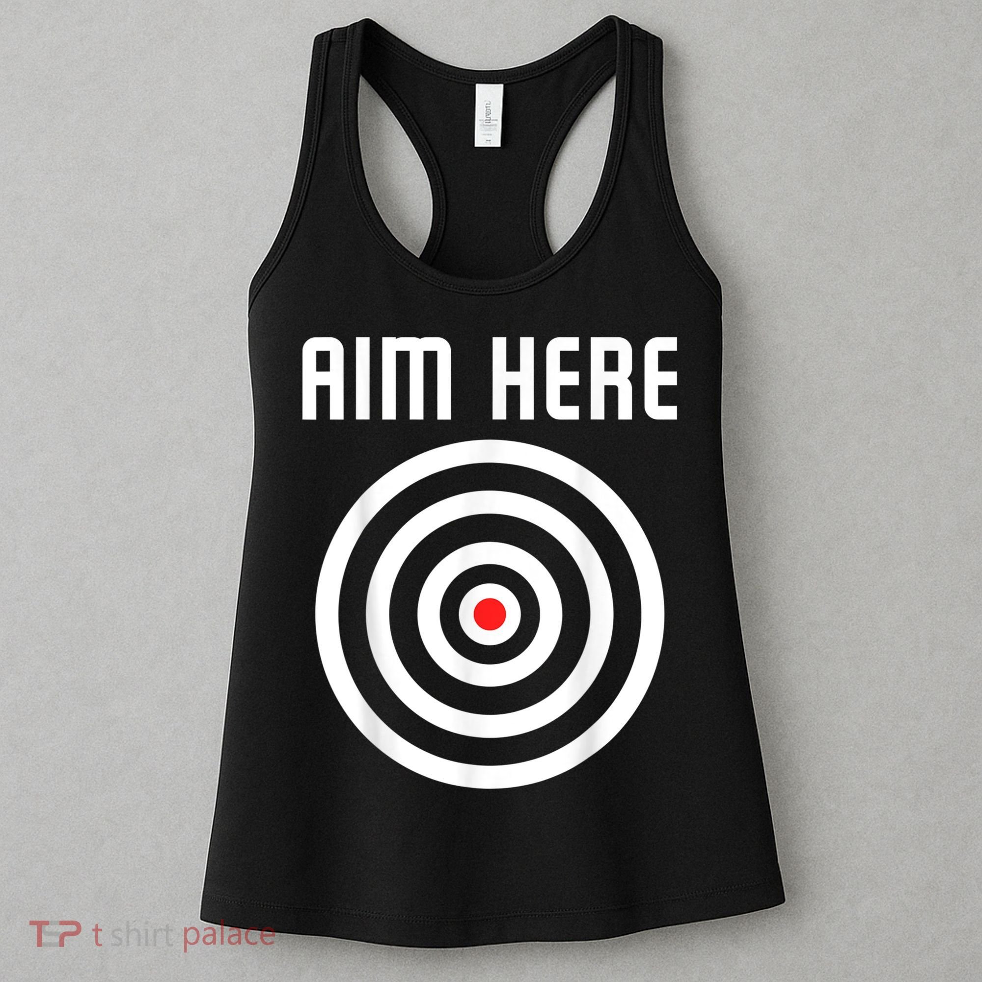 Bullseye Target Aim Here Darts Players Shooting Women's Tank Top