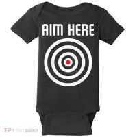 Bullseye Target Aim Here Darts Players Shooting Baby Bodysuit thumb 0