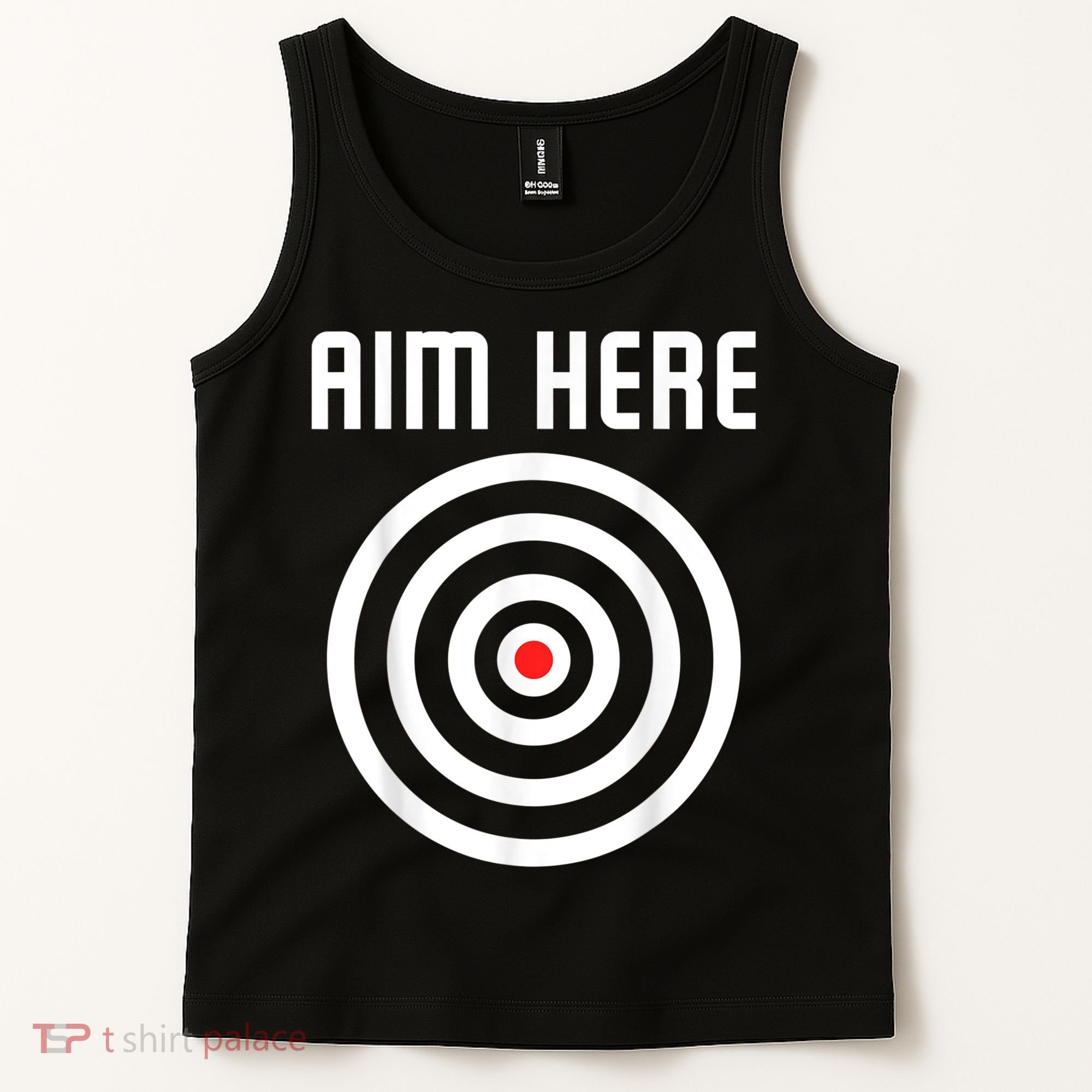 Bullseye Target Aim Here Darts Players Shooting Tank Top