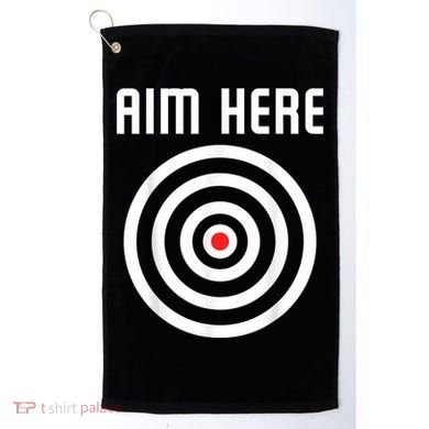 Bullseye Target Aim Here Darts Players Shooting Golf Towel