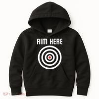 Bullseye Target Aim Here Darts Players Shooting Kids Hoodie thumb 0