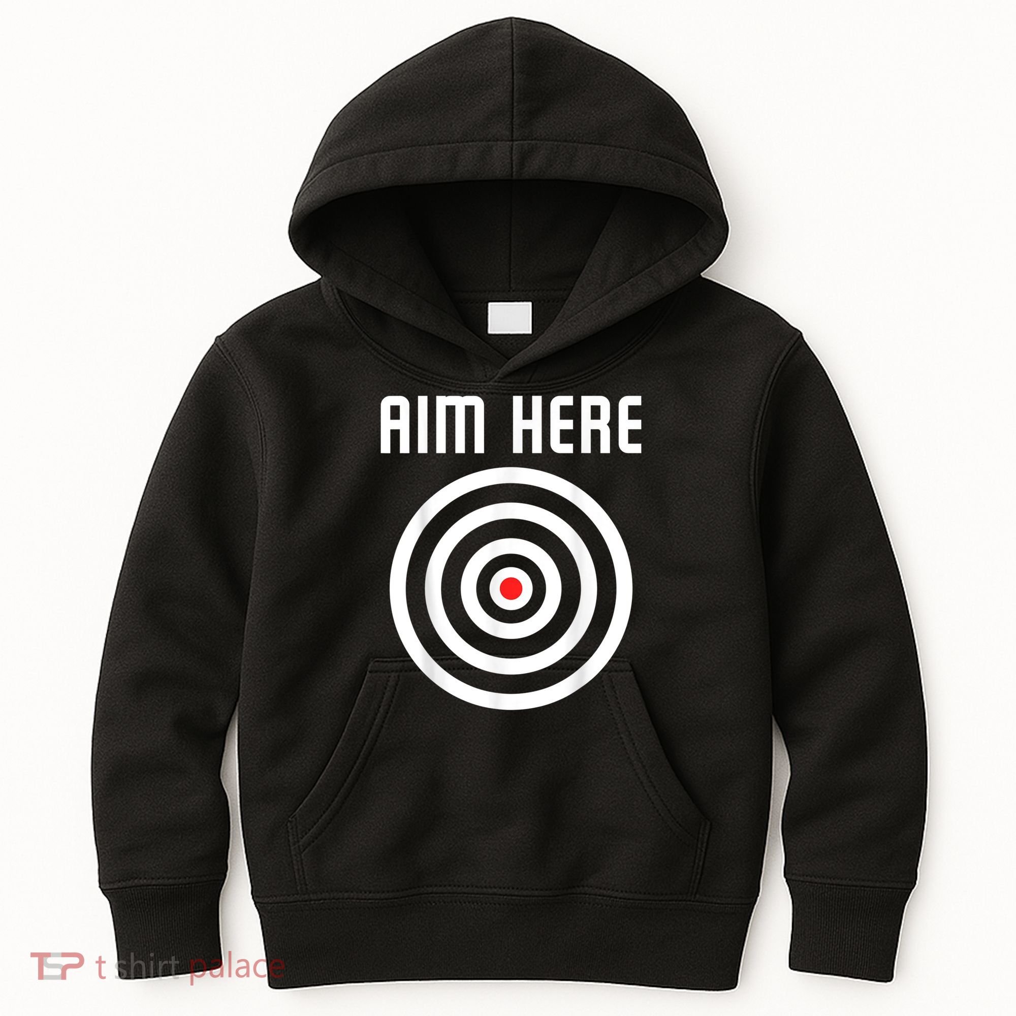 Bullseye Target Aim Here Darts Players Shooting Kids Hoodie