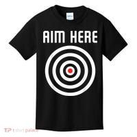 Bullseye Target Aim Here Darts Players Shooting Kids T-Shirt thumb 0