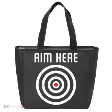 Bullseye Target Aim Here Darts Players Shooting Tote Bag