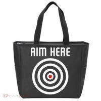 Bullseye Target Aim Here Darts Players Shooting Tote Bag thumb 0