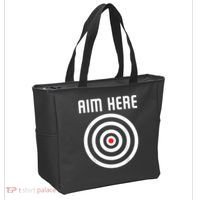 Bullseye Target Aim Here Darts Players Shooting Tote Bag thumb 2