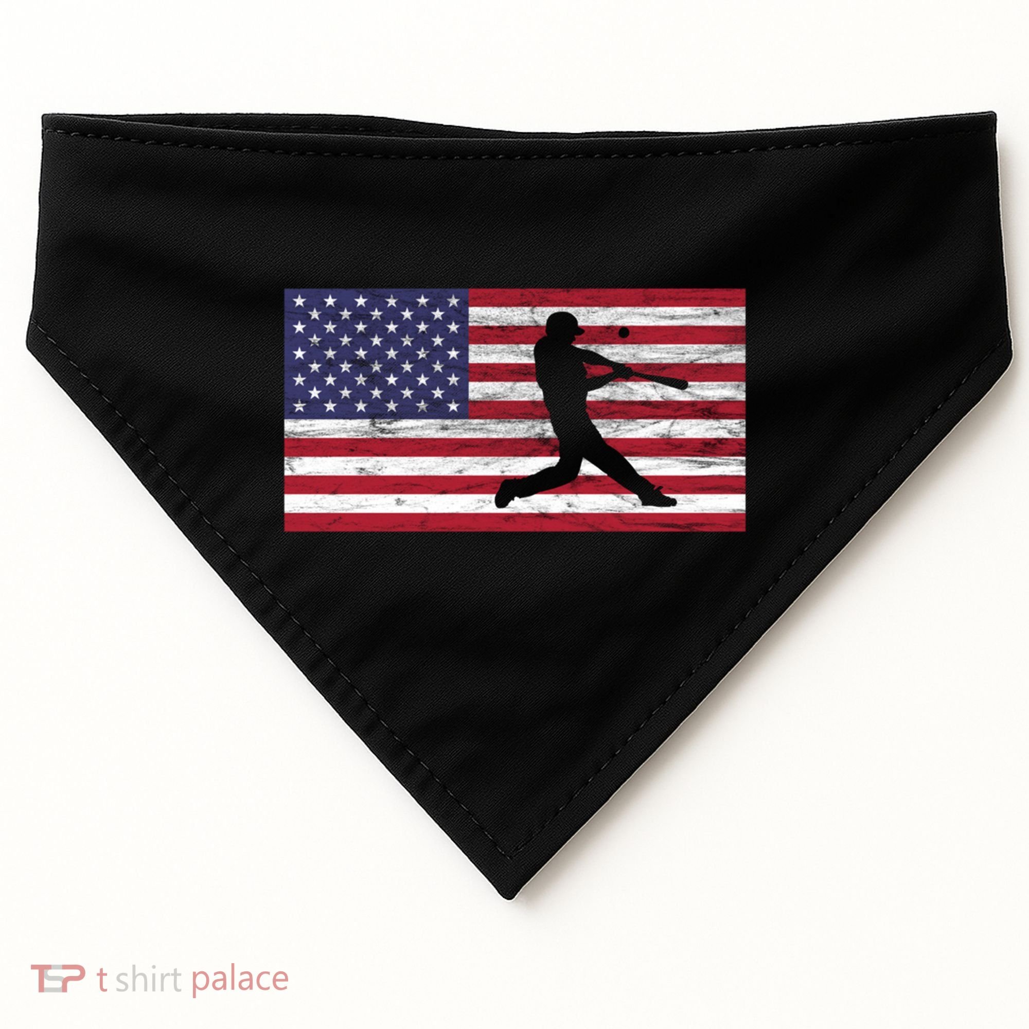 Baseball Team American Flag Usa Gift USA-Made Doggie Bandana