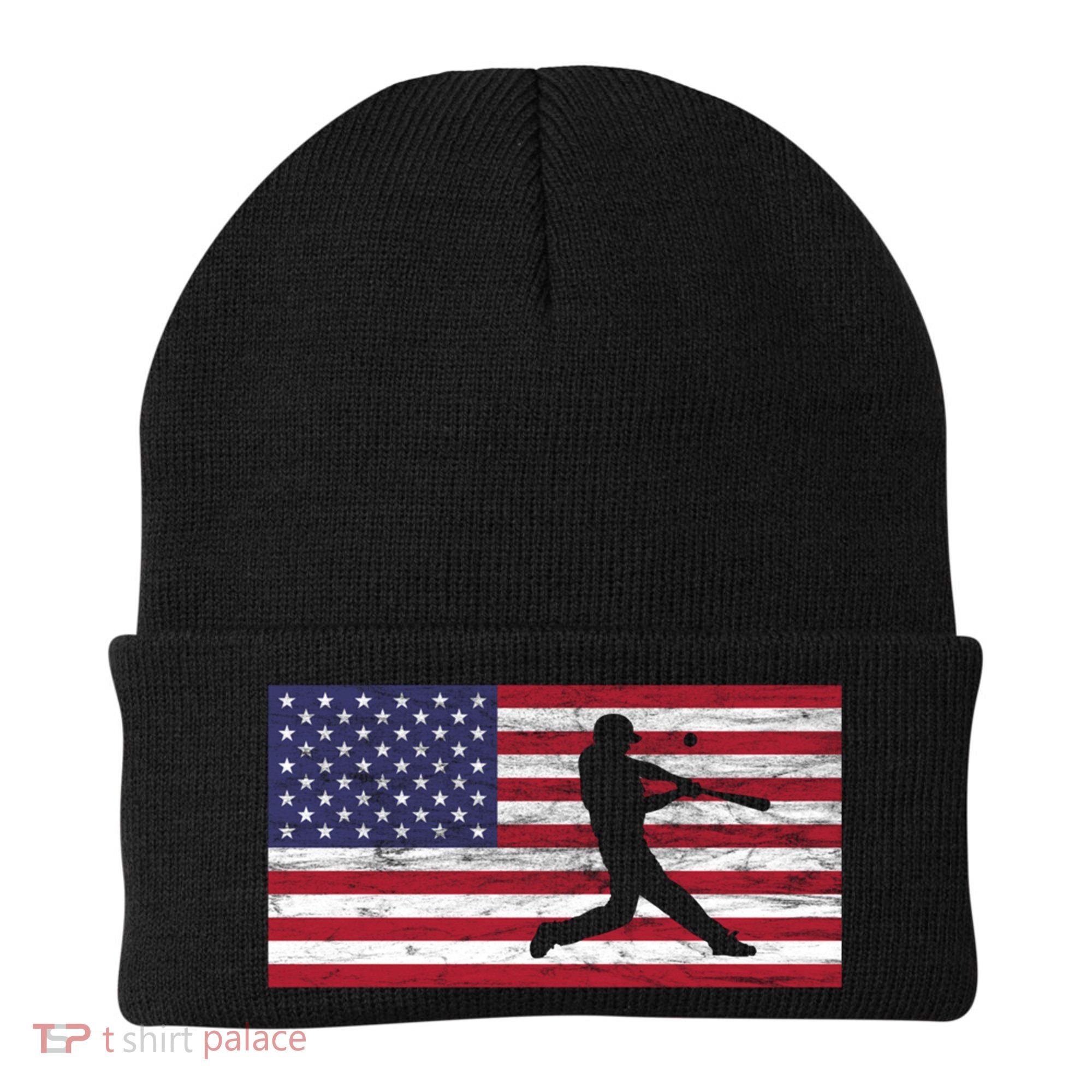 Baseball Team American Flag Usa Gift Beanie