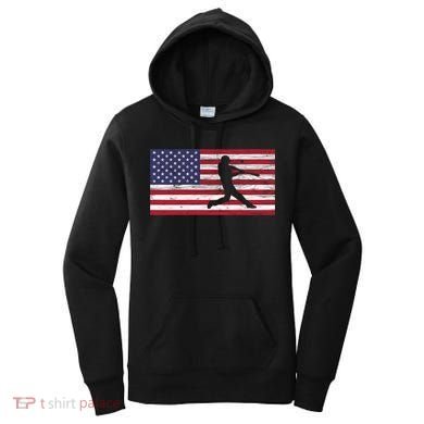 Baseball Team American Flag Usa Gift Women's Hoodie